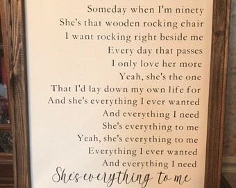 Song Lyrics Reverse Canvas Wall Hanging