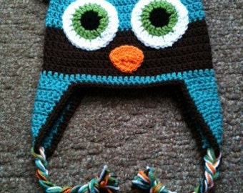 Owl Hat with Ear flaps