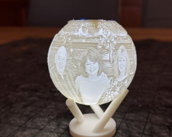 Custom 3D Printed Litophane Christmas Ornament