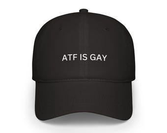 Digital Violence - ATF IS GAY - Low Profile Baseball cap, Black, One size fits all, Unisex.