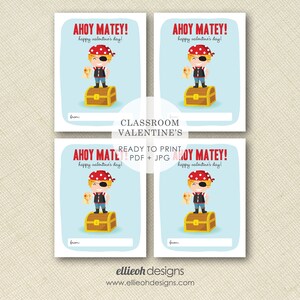 DIGITAL DOWNLOAD Printable Pirate Valentine Printable Valentine Card ...