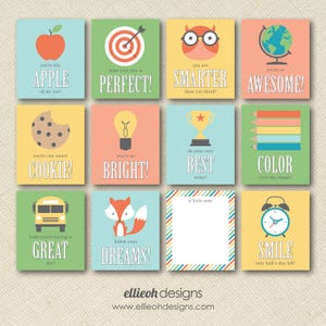 DOWNLOAD IMMEDIATO / bigliettini per il pranzo / ritorno a scuola / bigliettini stampabili per bambini / file digitale da stampare a casa / bigliettini d'amore dalla mamma per il pranzo