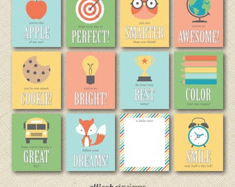 INSTANT DOWNLOAD | lunch box notes | back to school | printable notes for child | print at home digital file | lunch box love notes from mom