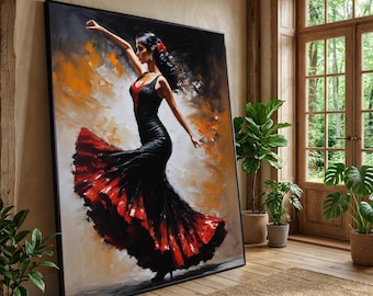 Flamenco Dancer Leinwanddruck, Spanische Wandkunst, Home Decor