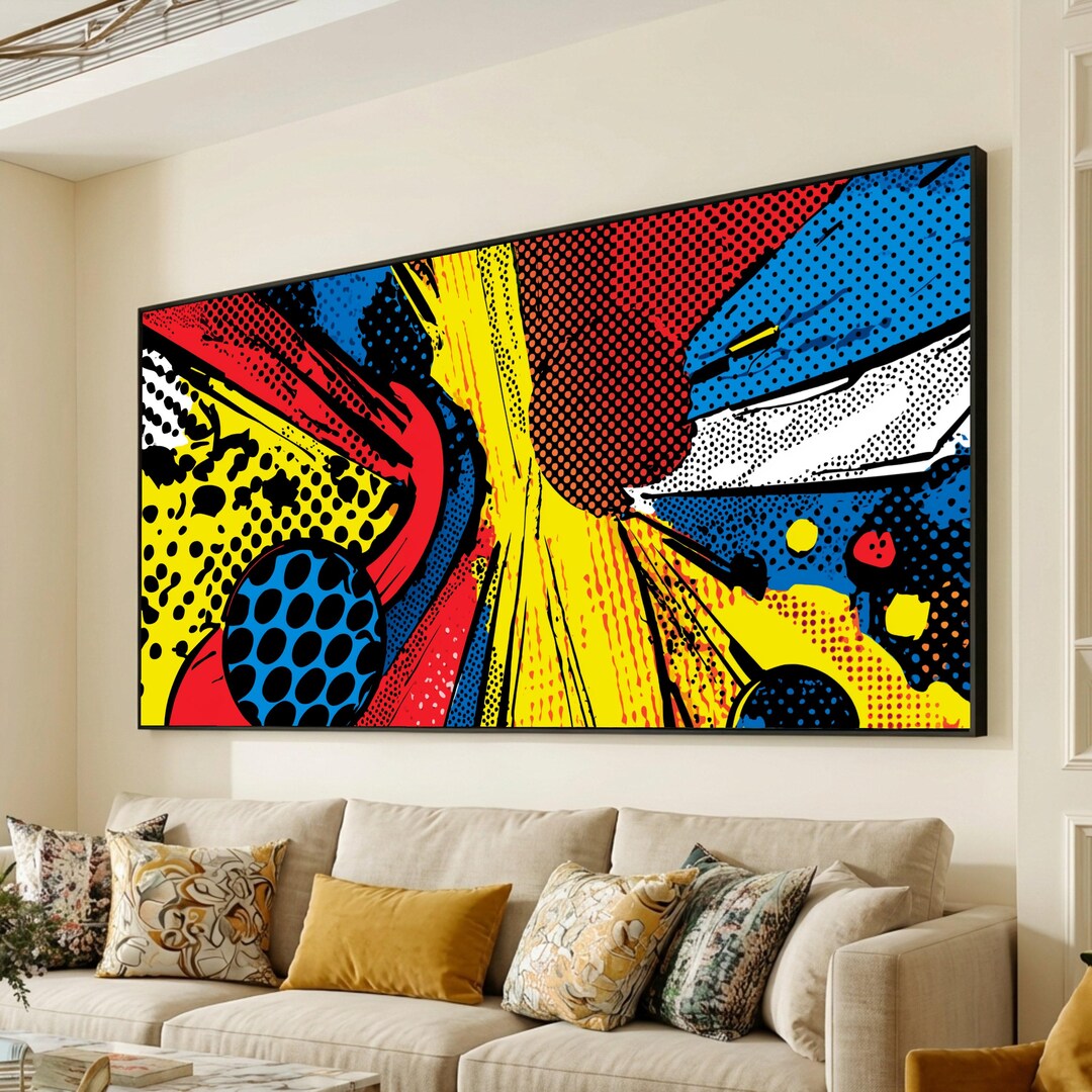 Vibrant Pop Art Canvas Print, Comic Book Style - Etsy
