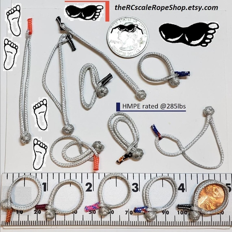 1:10 Scale Soft Shackles made with Dyneema/Spectra rated @285lbs image 14