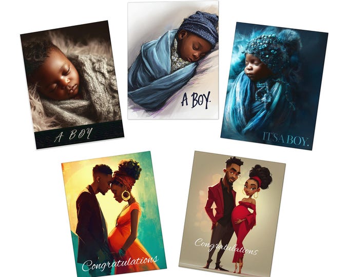 New Edition Cards for Baby Boy (5-Pack)