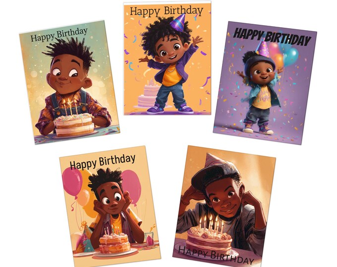 Young Prince Birthday Cards 5-Pack