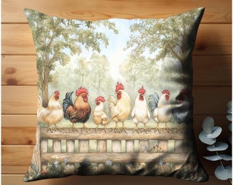 Rooster Farmhouse Decor Accent Throw Pillow Cushion Covers