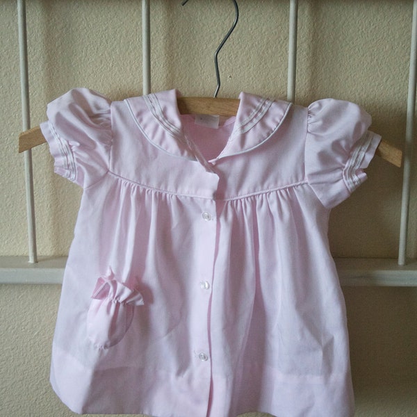 RESERVED for CHRIS  -- SALE - Vintage Nautical Light Pink Sailor Dress (6-9 Months)