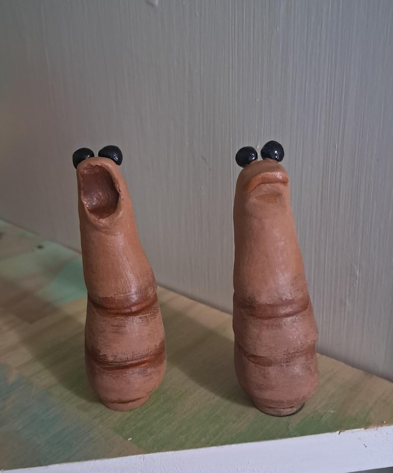 Handmade Clay Marcus the Worm, with magnet image 8