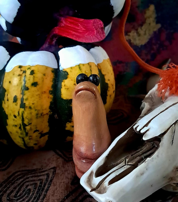 Handmade Clay Marcus the Worm, with magnet