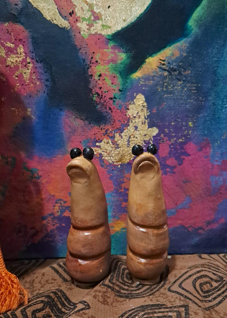 Handmade Clay Marcus the Worm, with magnet image 4