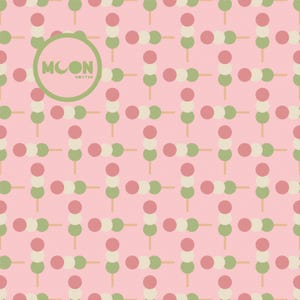 Tricolor Dangos Seamless Pattern | Japanese Kawaii Sweets | Printable Digital Paper | Crafts & Design