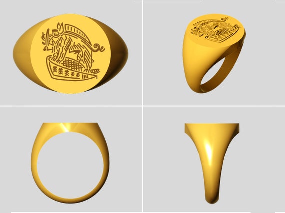 Men's Signet Ring | 3D CAD Model Library | GrabCAD