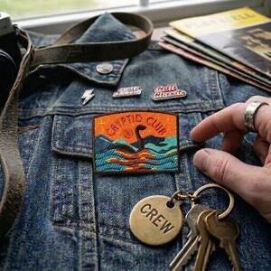 Loch Ness Cryptid Club Embroidered Patch, Nessie Monster Scotland Iron On Badge