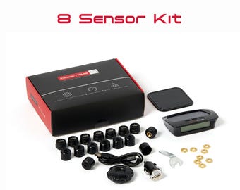 IC008 - Kit di 8 sensori per il sistema di monitoraggio della pressione dei pneumatici iCheck con display multicolore