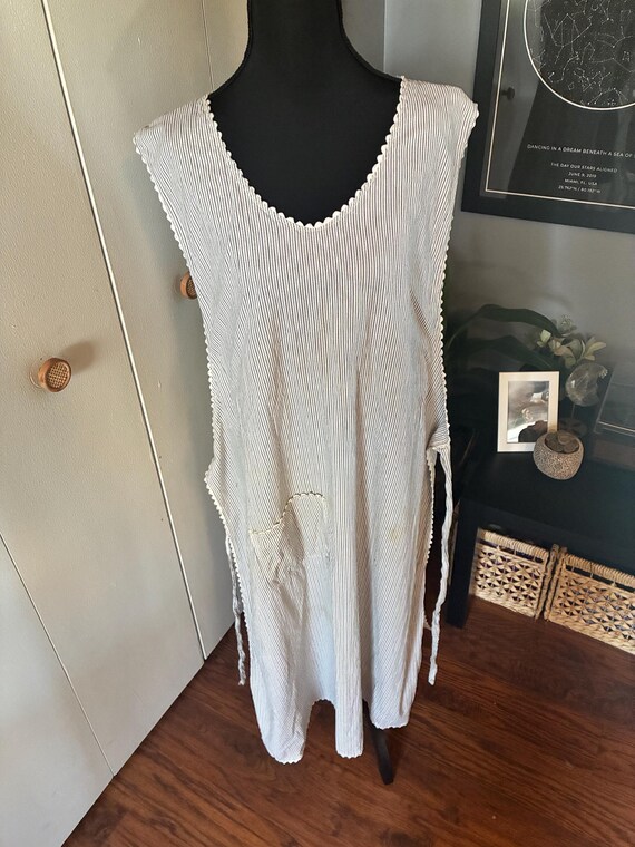 Vintage Striped Apron-Style Housedress – Cottagec… - image 8