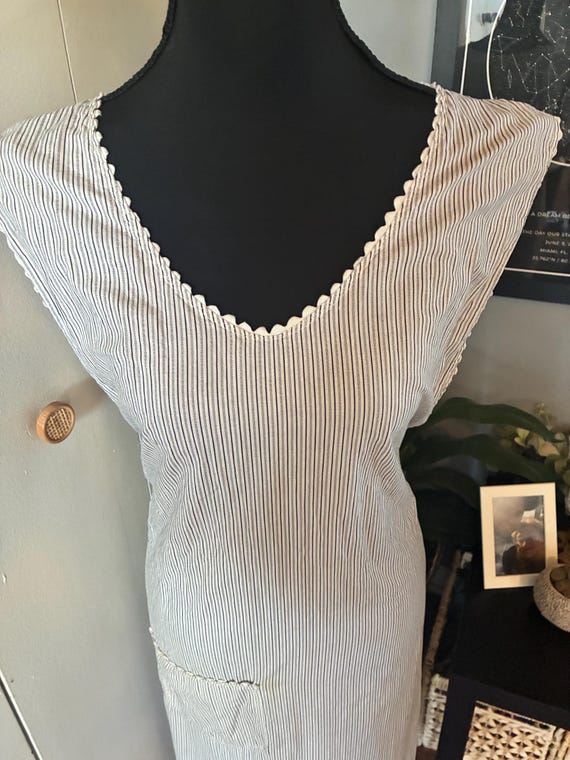 Vintage Striped Apron-Style Housedress – Cottagec… - image 3