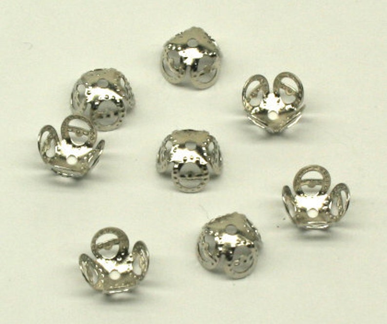Silver Colour 9x5mm Bead Caps for Your Art or Jewelry - Etsy