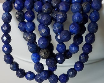 Natural Faceted Lapis Lazuli Dyed gemstones 4mm for your art or jewelry projects (PH1183T)- Flat Rate Ship from Canada- Free Shipping