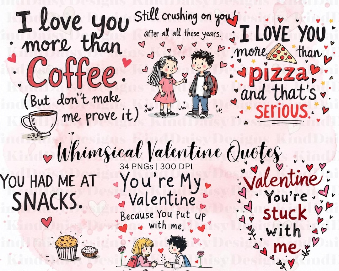 Cute Valentine Quotes PNG | Valentine’s Day Sayings Clipart | Love ...