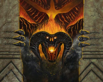Balrog | Kunstafdruk gemaakt van origineel olieverfschilderij
