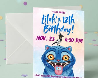 Watercolor Derpy Sussie Kpop Birthday Invitation (Digital Download)