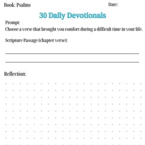 Digital Prayer Journal for Christian Women | Psalms Devotional | iPad Bible Journal | Scripture Reflection Prompts | PNG / PDF Download