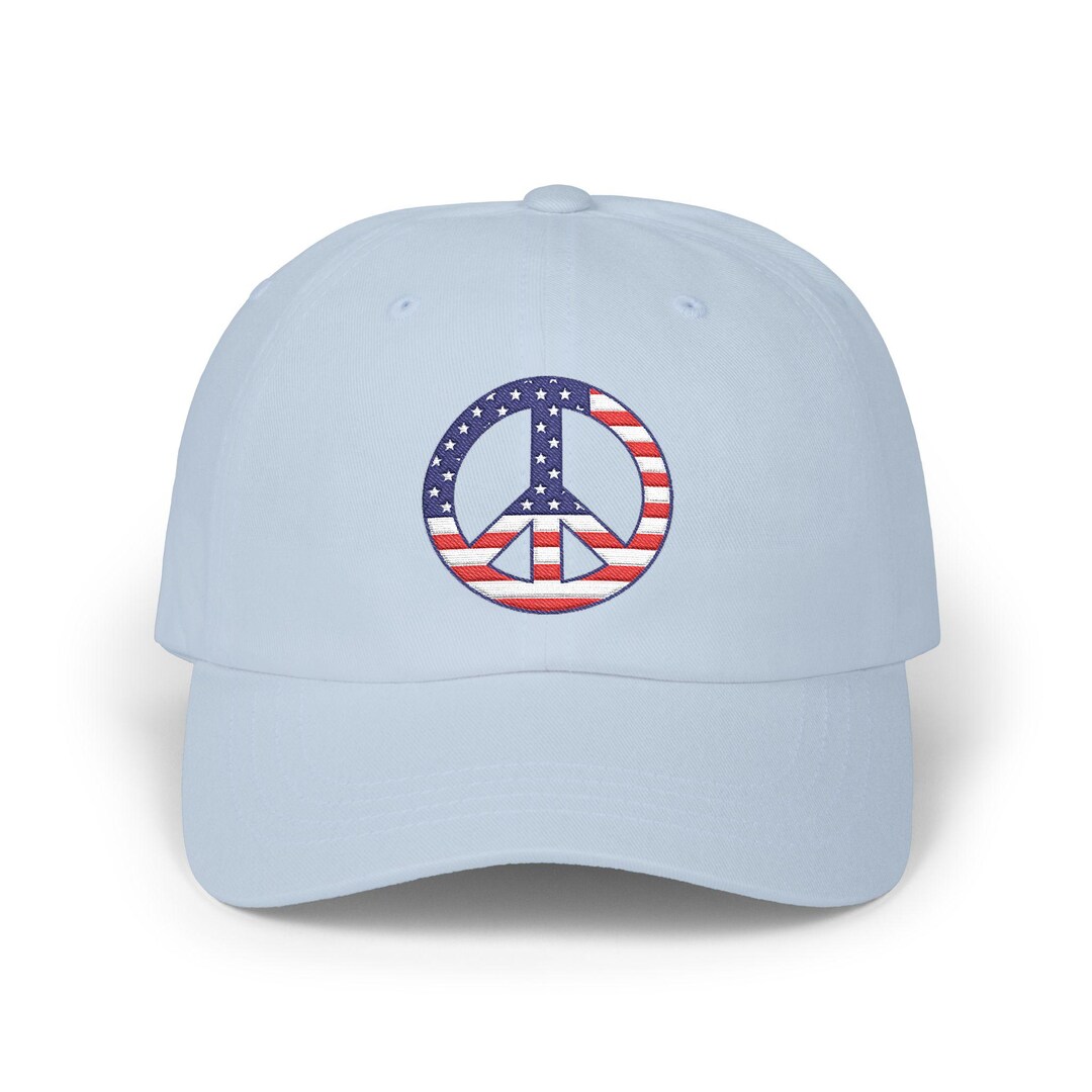 Peace Sign Caps American Flag Peace Sign Dad Cap | Embroidered Baseball Hat - Etsy