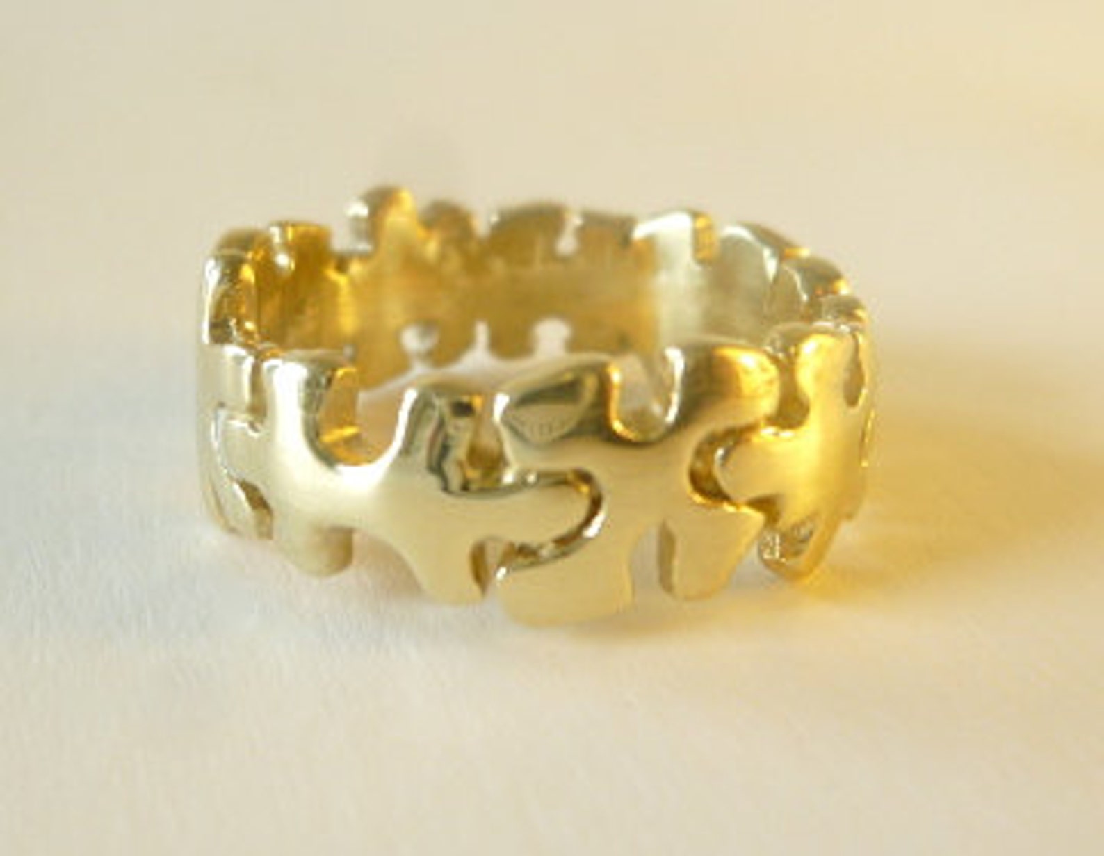 Handmade Brass Puzzle Ring Brass Jigsaw Puzzle Band Etsy