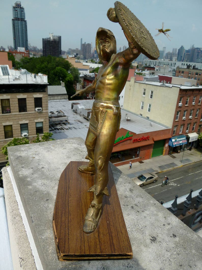 Vintage Bronze AZTEC WARRIOR Statue Etsy