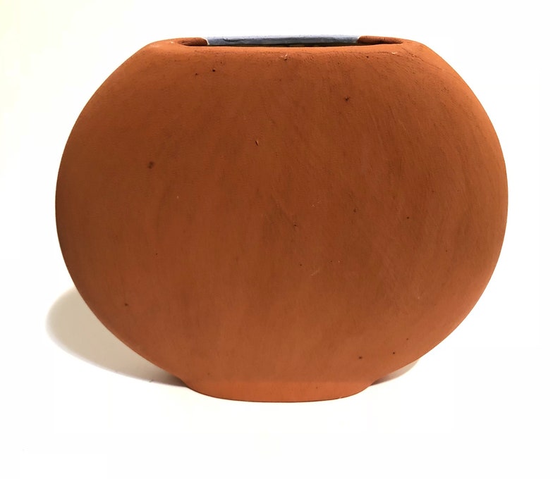 80/'s Vintage Cactus Pottery Round Pot Boho Decor Desert Scene Bohemian Style Southwestern Design