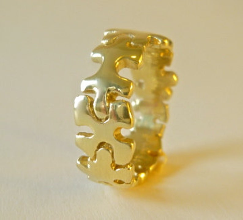 Handmade Brass Puzzle Ring Brass Jigsaw Puzzle Band Etsy