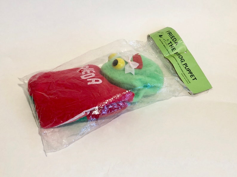 Frog Toy Vintage Frieda the Frog Hand Puppet in Original Packaging Dead Stock