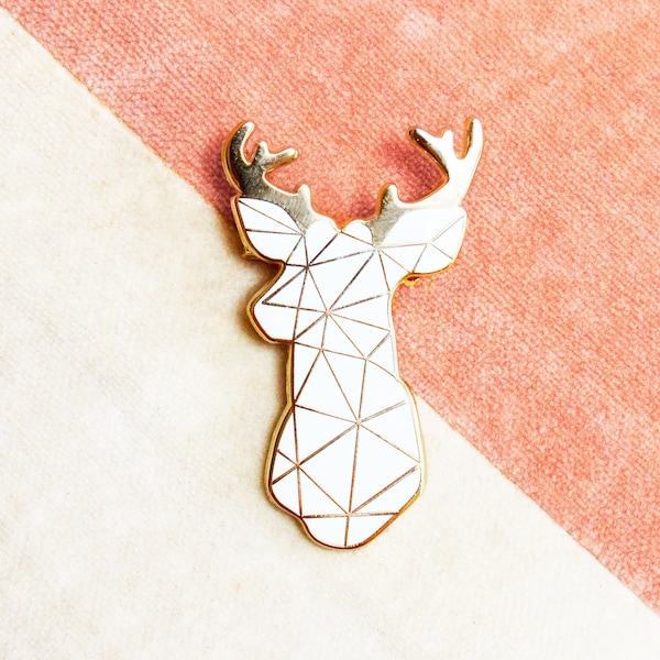 Stag enamel Pin - Gift for wedding groomsmen -  -Deer Pin Bachelor Stag Party Badge