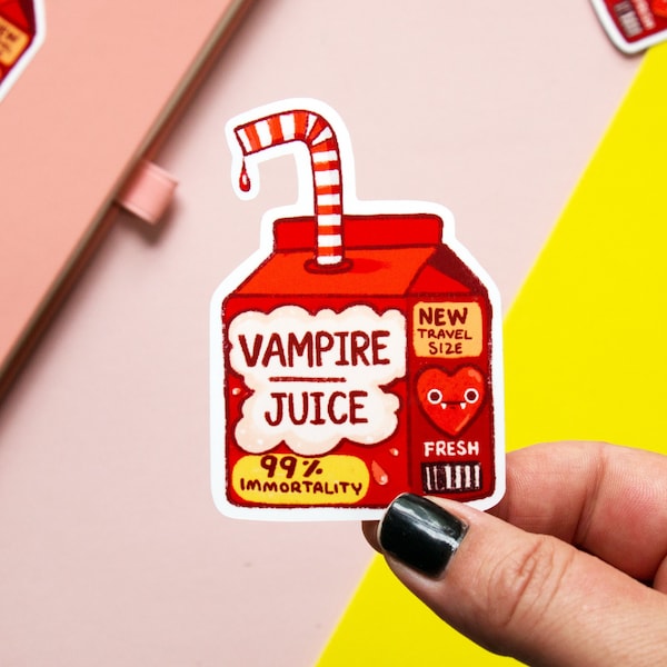 Sticker Vampire Juice Box - Sticker Halloween Dracula Blood Vinyl Die Cut - Sticker effrayant