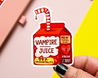 Vampire Juice Box Sticker - Halloween Dracula blood vinyl Die Cut sticker - Spooky sticker