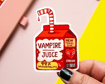 Vampire Juice Box Sticker - Halloween Dracula blood vinyl Die Cut sticker - Spooky sticker