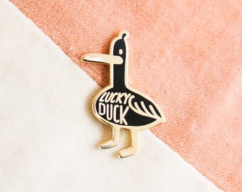 Lucky Duck Enamel Pin - Bird gift - Ducks - jewellery