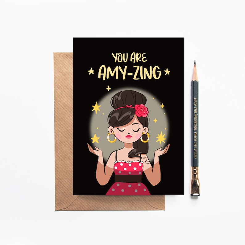 Amy Winehouse Birthday Card You are amazing AMY CARD