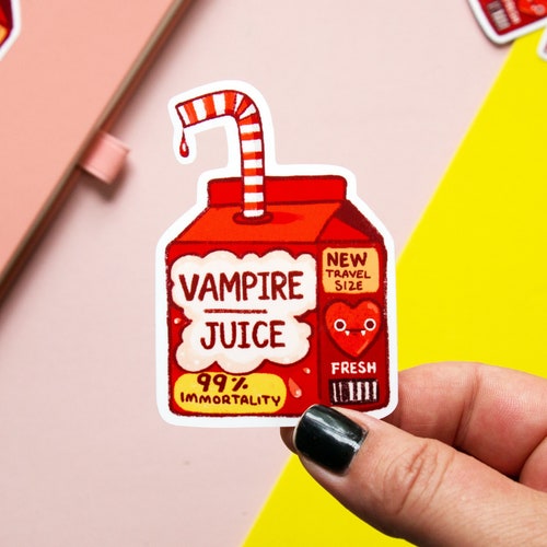Vampire Juice Box Sticker - Halloween Dracula blood vinyl Die Cut sticker - Spooky sticker