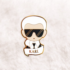 Karl Lagerfeld Pin - enamel fashion brooch gift for her him