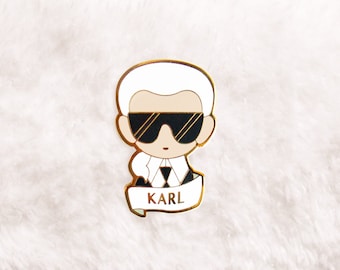 Karl Lagerfeld Pin - enamel fashion brooch gift for her him