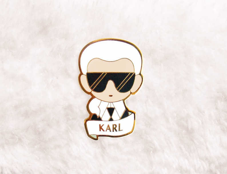 Karl Lagerfeld Pin enamel fashion brooch gift for her him image 1