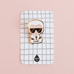 Karl Lagerfeld Pin enamel fashion brooch gift for her him image 4