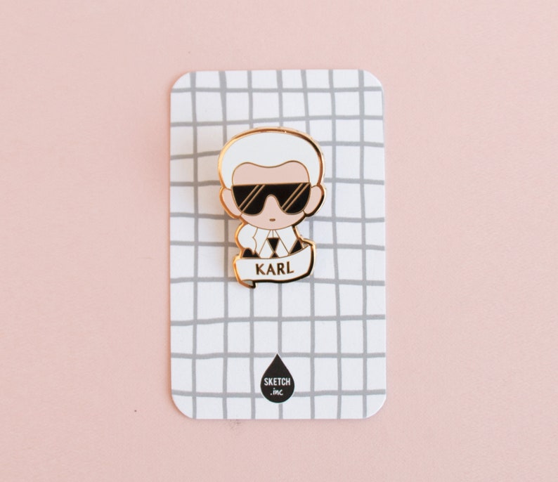 Karl Lagerfeld Pin enamel fashion brooch gift for her him image 4