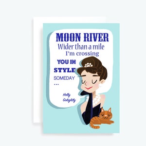 Audrey Hepburn Birthday Card - breakfast at Tiffany&#39;s Hollywood