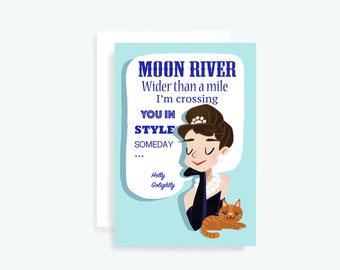 Audrey Hepburn Birthday Card - breakfast at Tiffany's Hollywood