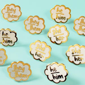 Pronoun Pin  She her He him They them /  Queer Pride